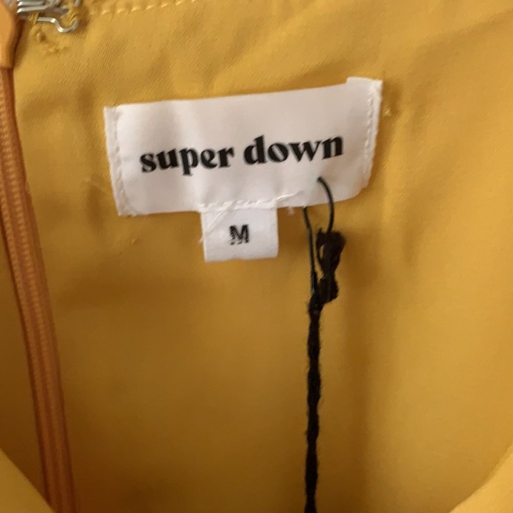 NWT Superdown Rikkie Tie Front Dress in Yellow - Picture 6 of 9